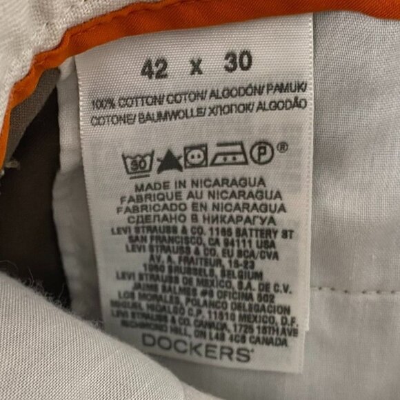 Dockers Men's Khaki Pants 42x30 D4 Classic Fit Brown 100% Cotton Straight Leg - Picture 4 of 12